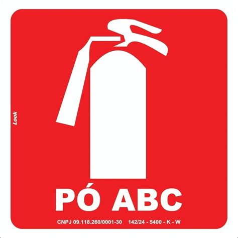 Placa Fotoluminescente Extintor Pó Abc De Incêndio 20x20cm Elo7