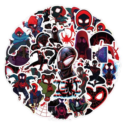 103050pcs Spider Man Miles Morales Stickers Cool Superhero Toy