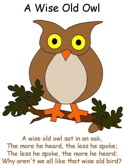 A Wise Old Owl Nursery Rhyme Activities Crafts And Worksheets For Kids