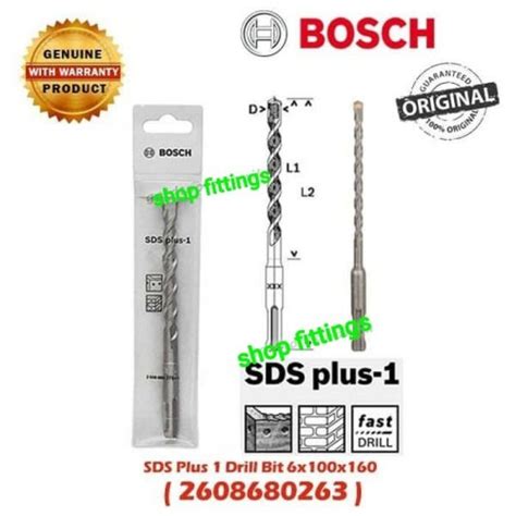 Jual BOSCH Mata Bor Beton SDS Plus 1 6X100 160mm Hammer Drill Bit SDS 1