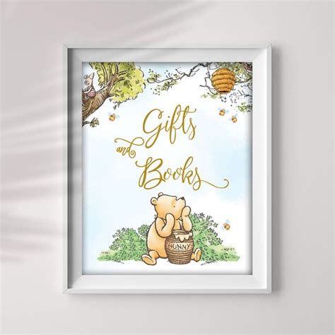 Classic Winnie The Pooh Cards And Gifts Sign Printable Cards Etsy