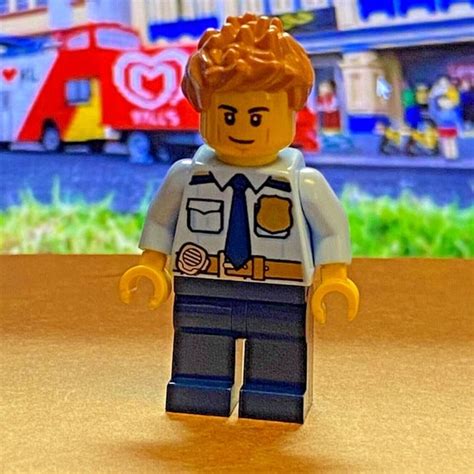 LEGO® Minifig City Police Officer Minifigure Light Blue - Etsy