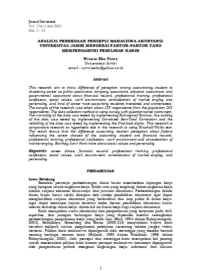 ANALISIS PERBEDAAN PERSEPSI MAHASISWA AKUNTANSI UNIVERSITAS JAMBI