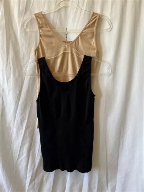 SKINNY GIRL CAMISOLE Tank Tops Smoothers And Shapers Large Set Of 2 Black Nude 6 29 PicClick UK