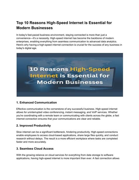 Ppt Top Reasons High Speed Internet Is Essential For Modern