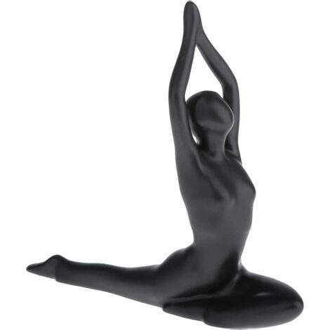 Statuen Skulpturen Keramik Mädchenfiguren Schwarz Abstrakt Yoga Frau