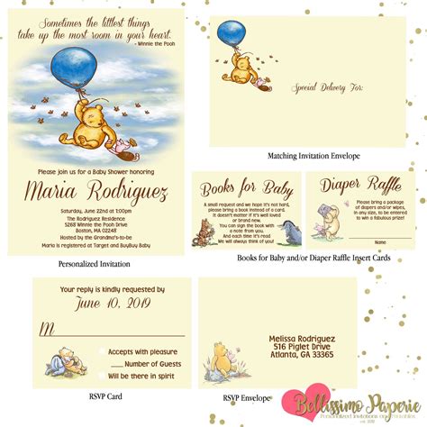 Blank Winnie The Pooh Baby Shower Invitations