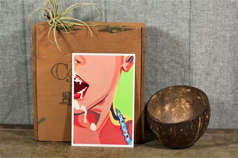 4x6 Erotic Pop Art Print Nude Art Risque Lips Etsy