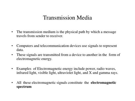 Ppt Transmission Media Powerpoint Presentation Free Download Id295884