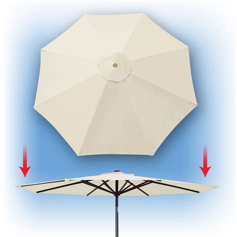 Sunrise 9ft 8 Ribs Outdoor Patio Umbrella Cover Canopy Replacement Cover Top Ecru Cover Only