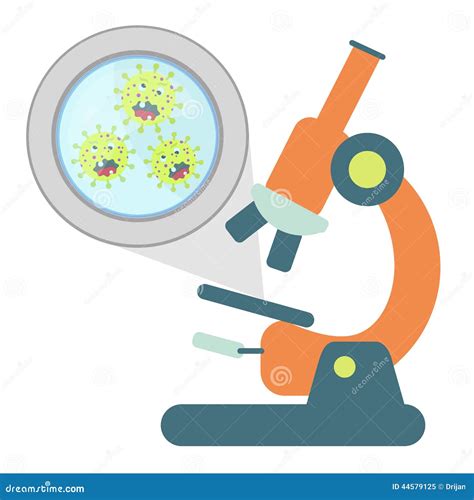 Microbios Debajo Del Microscopio Ilustración Del Vector Imagen 44579125