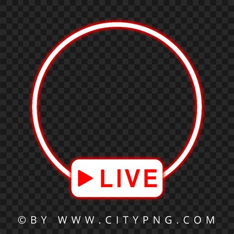 Live Circle Neon Glowing Red Logo Sign Png Image Citypng