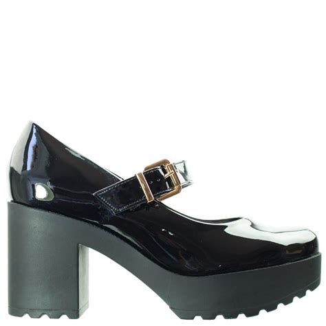 bizz store sapato feminino moleca verniz salto grosso