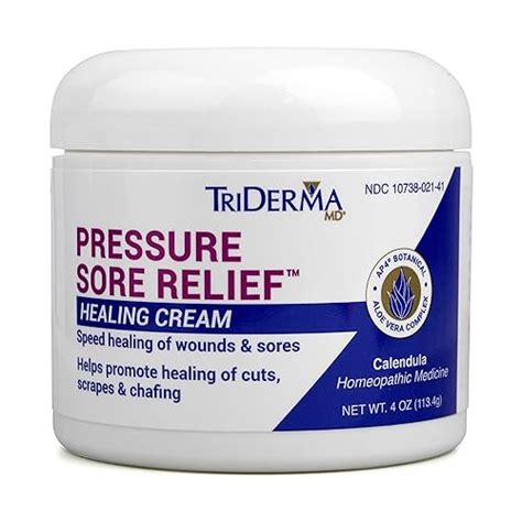 TriDerma MD Pressure Sore Relief Healing Cream for Bed Sores Treatment ...