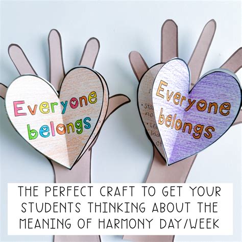 Harmony Hands Reflection Craft And Display Harmony Week Craft