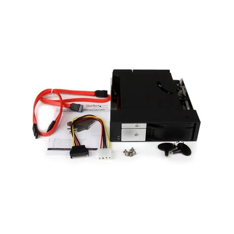 StarTech Dual Bay 5 25 Trayless Hot Swap Mobile Rack Backplane For 2 5 And 3 5 SATA SAS
