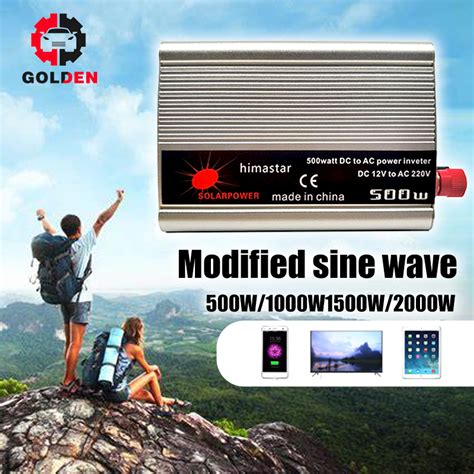 Power Inverter 220W 500W 1000W Inverter Mobil DC 12V Ke AC 220V