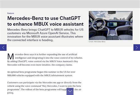 Mercedes Benz To Use Chatgpt To Enhance Mbux Voice Assistant Just