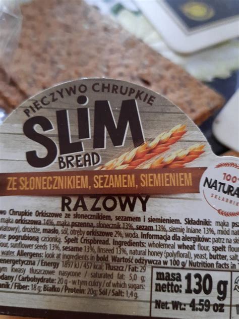 Slim Bread Razowy Pieczywo Chrupkie Ze S Onecznikiem Sezamem Siemieniem