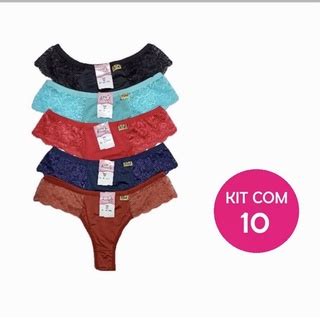 Kit Calcinhas Lateral Renda Microfibra Calcinha Lingerie Shopee Brasil