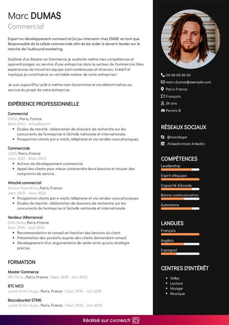 Cv Commercial Exemple Gratuit Et Conseils Guide