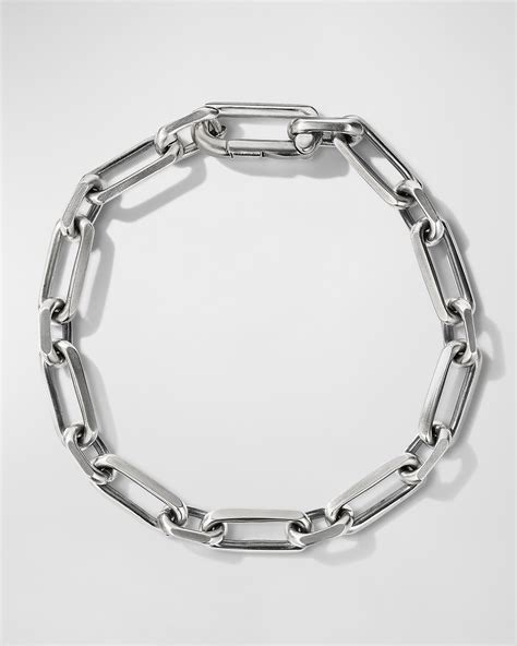 David Yurman Men S Elongated Open Link Chain Bracelet In Sterling