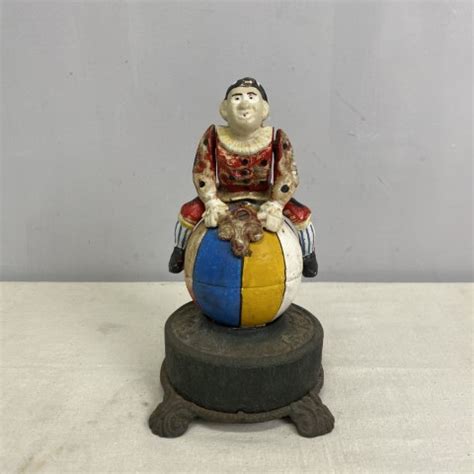 Vintage Cast Iron Clown Money Box Interiorwise French Vintage