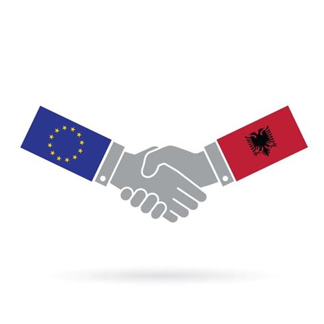 Premium Vector European Union And Albania Handshake Business Agreement