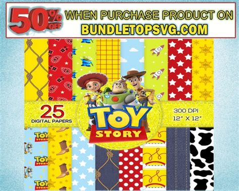 Toy Story Digital Paper Toy Story Clipart Toy Story Etsy