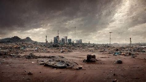 Premium Photo City Landfill In Wasteland Scifi Post Apocalyptic