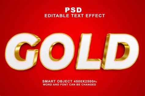 Psd Gold 3d Editable Text Effect Graphic By Truevector · Creative Fabrica