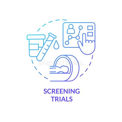 Screening Trials Blue Gradient Concept Icon Stock Vector Illustration