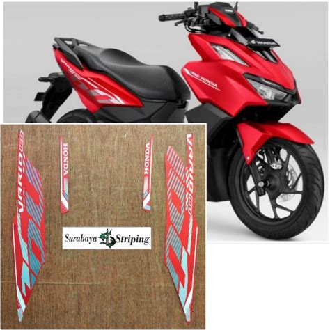 Jual Striping Sticker Honda Vario 160 Merah Dof Tahun 2023 Shopee