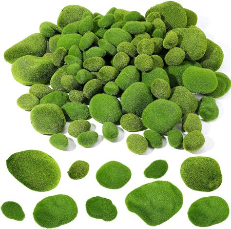 Amazon Tigeen Pcs Green Moss Balls Faux Artificial Moss Rocks