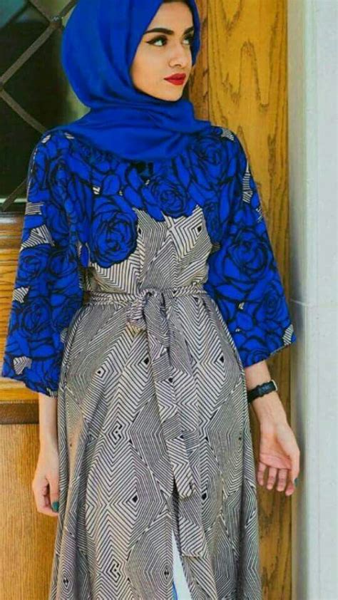 Pinterest Eighthhorcruxx Royal Blue And Black And White Floral Abaya