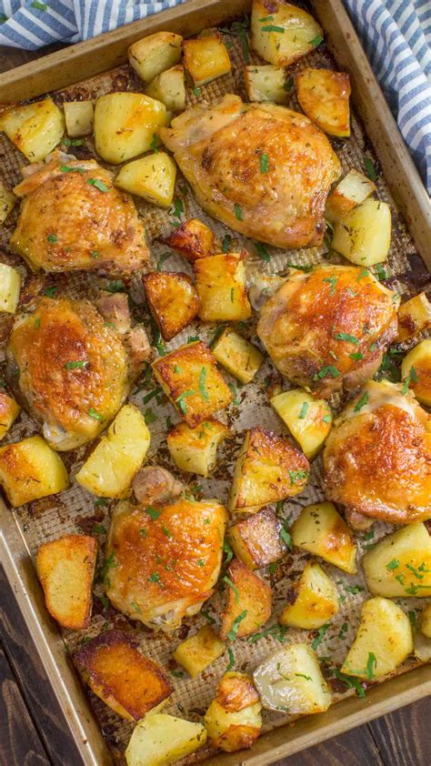 Chicken And Potatoes Sheet Pan Dinner With Ranch Seasoning