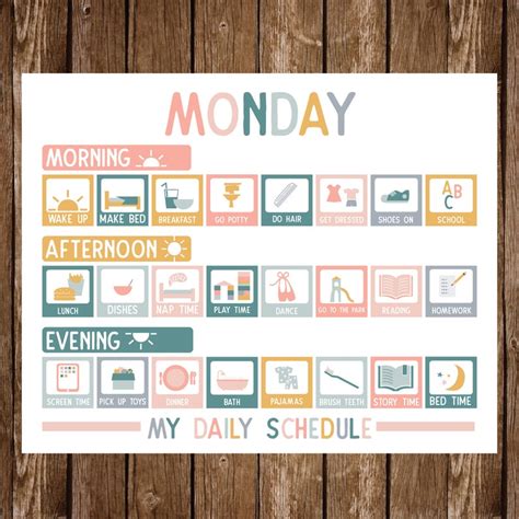 Kids Daily Routine Chart Cards Homeschool Routines Etsy