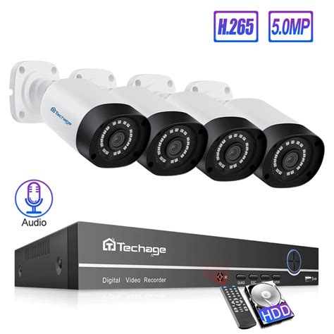 Best Seller Techage H Ch Mp Poe Nvr Security Pcs Camera System