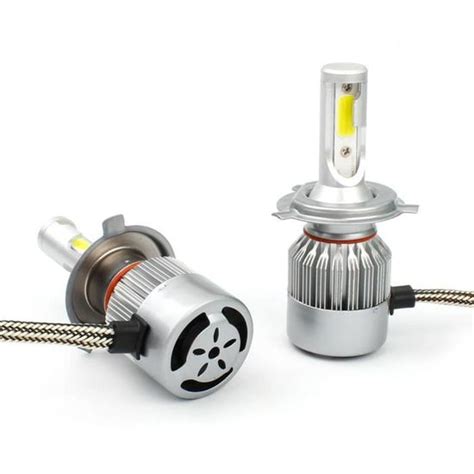 2pcs Phare De Voiture LED COB C6 72W 7600LM 6500K Kit De Lampe De