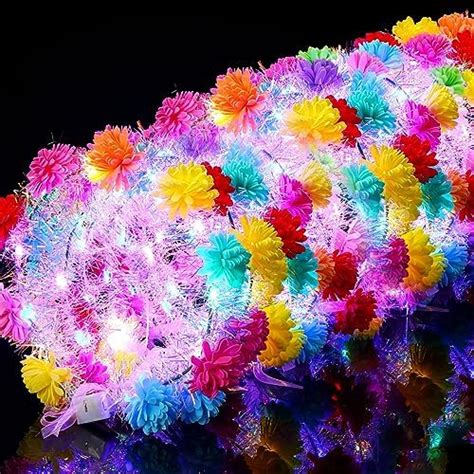 Amazon Pcs Led Flower Headband Light Up Flower Crown Garland