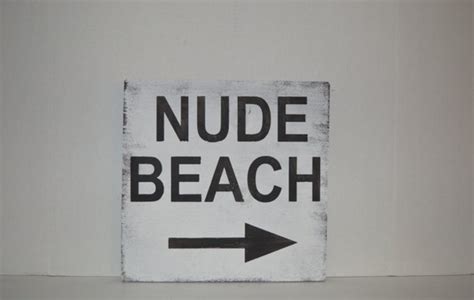 Wooden Beach Sign Nude Beach Beach Decor Arrow Etsy