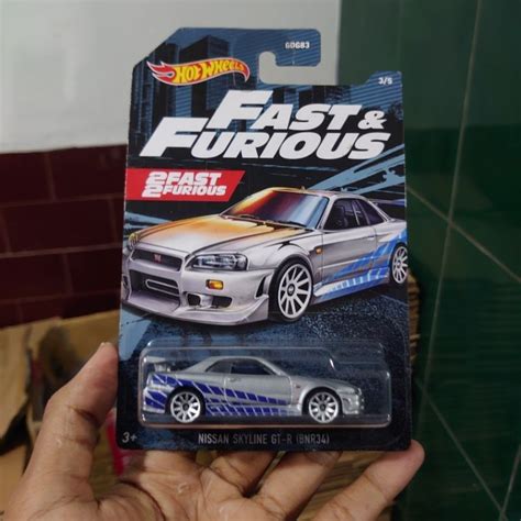 Hot Wheels Nissan Skyline R34 Fast And Furious Card Not Mint Free Protector Shopee Malaysia