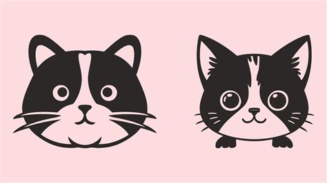Minimal Cat Cute Cat Cute Cat Face Pussy Cat 46540024 Vector Art At Vecteezy