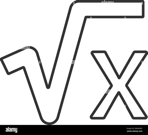 Square Root Of X Linear Icon Thin Line Illustration Mathematical