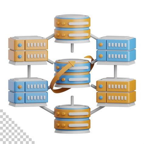 클라우드 네트워크 컴퓨팅 기술 데이터베이스 서버 및 연결 디자인 요소에 유용한 3d 렌더링 데이터 센터 격리 프리미엄 Psd 파일