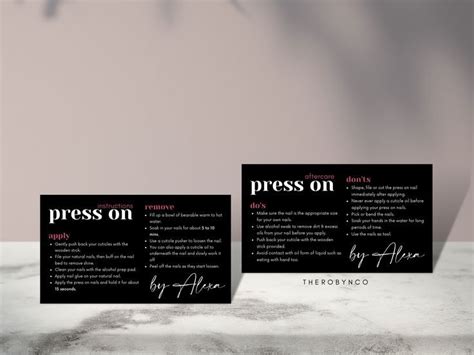 press  nails business card templates diy printable instructions