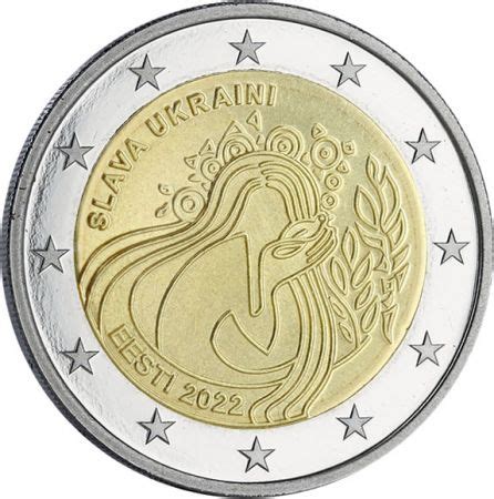 2 Euros Commémo UNC Estonie 2022 Ukraine