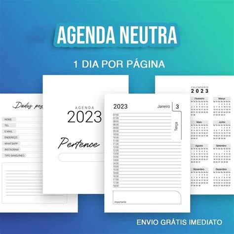 Pacote 4 Miolos Digitais Para Agendaplanner 2023 Elo7