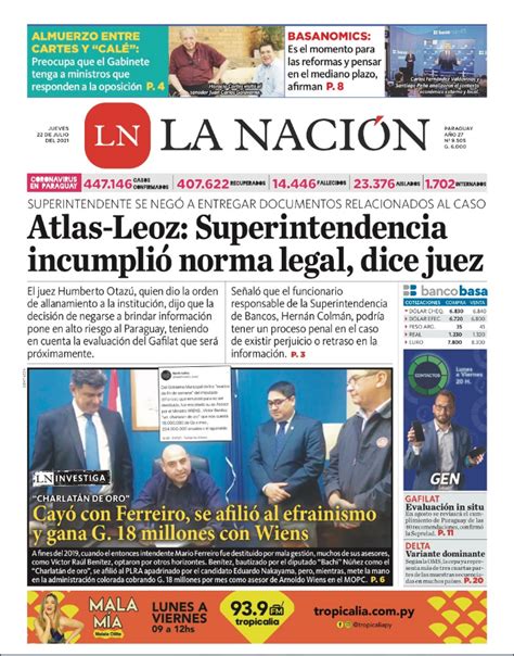 Tapa De Diarios Py 22jul2021