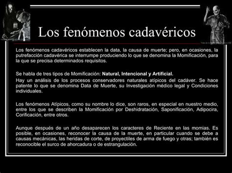 Tanatologia forense los fenomenos cadavericos | PPT